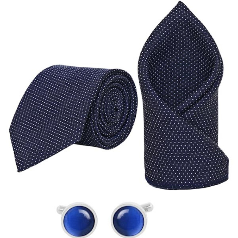 Men Tie, Cufflinks, Pocket Square Accessory
